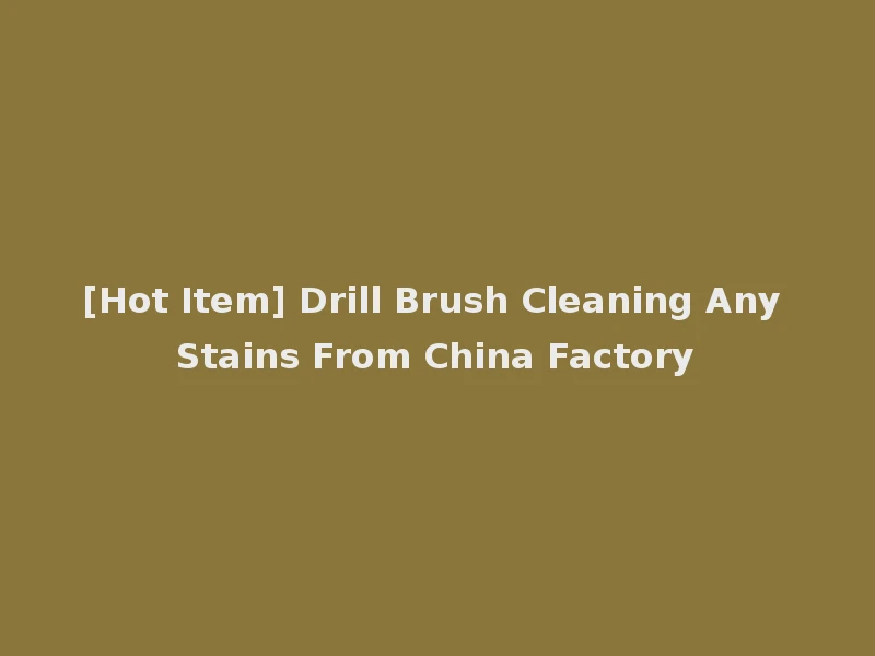 [Hot Item] Drill Brush Cleaning Any Stains From China Factory