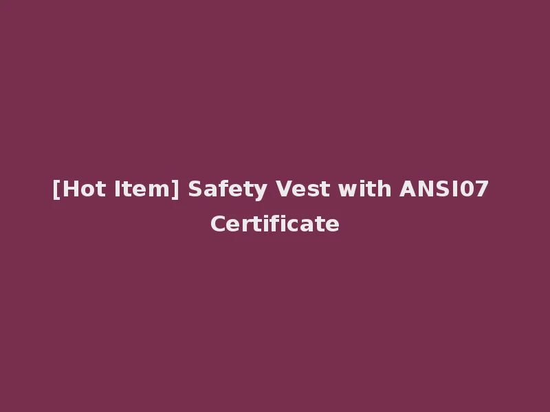 [Hot Item] Safety Vest with ANSI07 Certificate