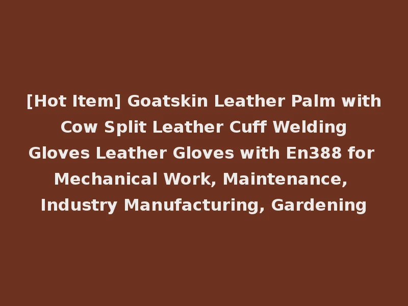 [Hot Item] Goatskin Leather Palm with Cow Split Leather Cuff Welding Gloves Leather Gloves with En388 for Mechanical Work, Maintenance, Industry Manufacturing, Gardening