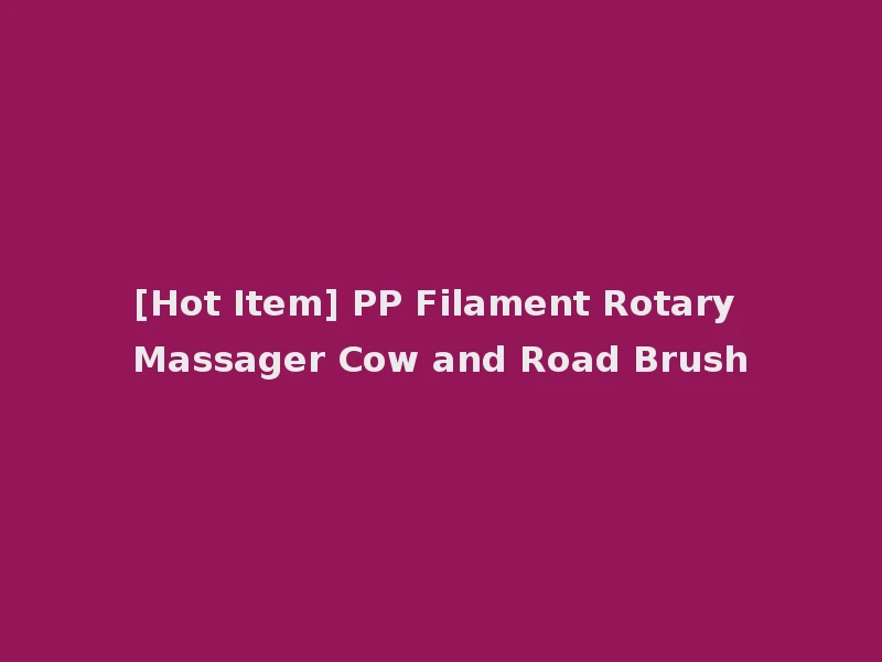[Hot Item] PP Filament Rotary Massager Cow and Road Brush