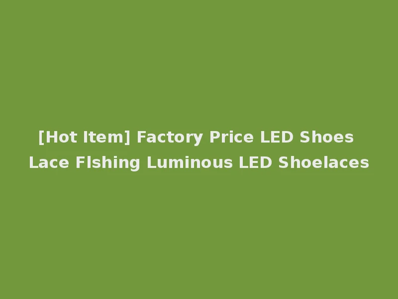 [Hot Item] Factory Price LED Shoes Lace Flshing Luminous LED Shoelaces