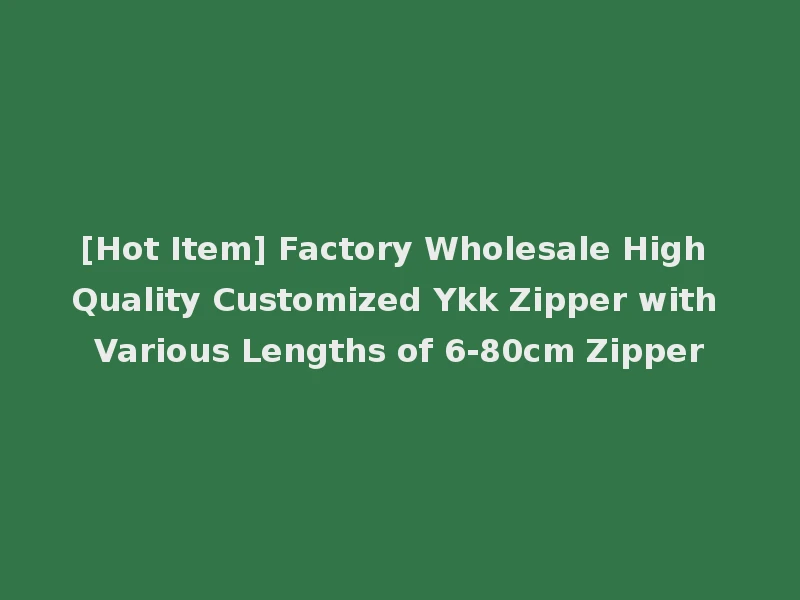[Hot Item] Factory Wholesale High Quality Customized Ykk Zipper with Various Lengths of 6-80cm Zipper