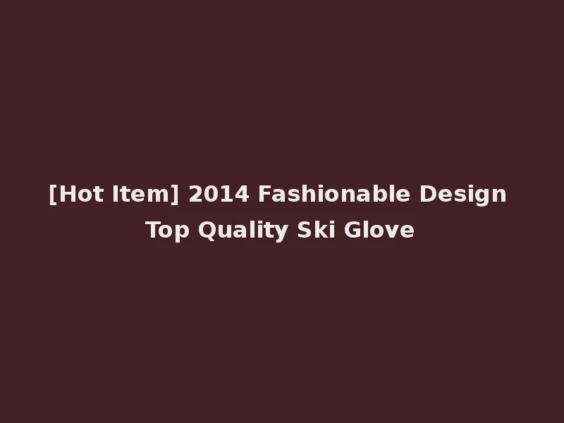 [Hot Item] 2014 Fashionable Design Top Quality Ski Glove
