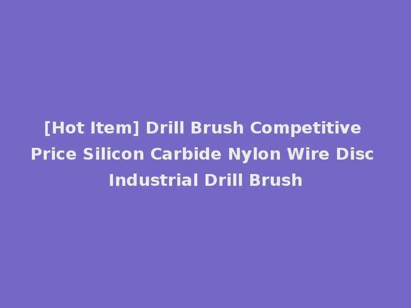 [Hot Item] Drill Brush Competitive Price Silicon Carbide Nylon Wire Disc Industrial Drill Brush