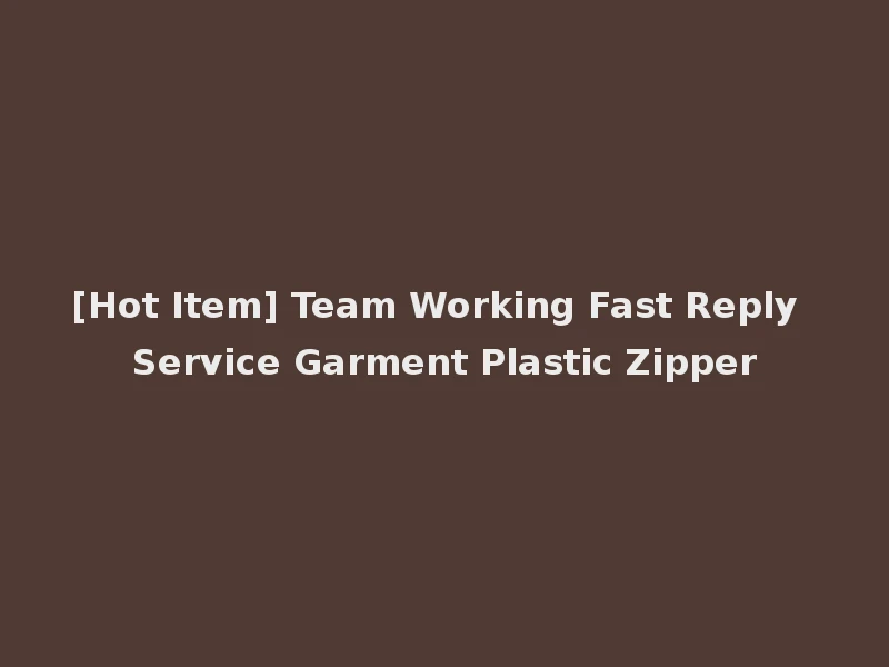 [Hot Item] Team Working Fast Reply Service Garment Plastic Zipper