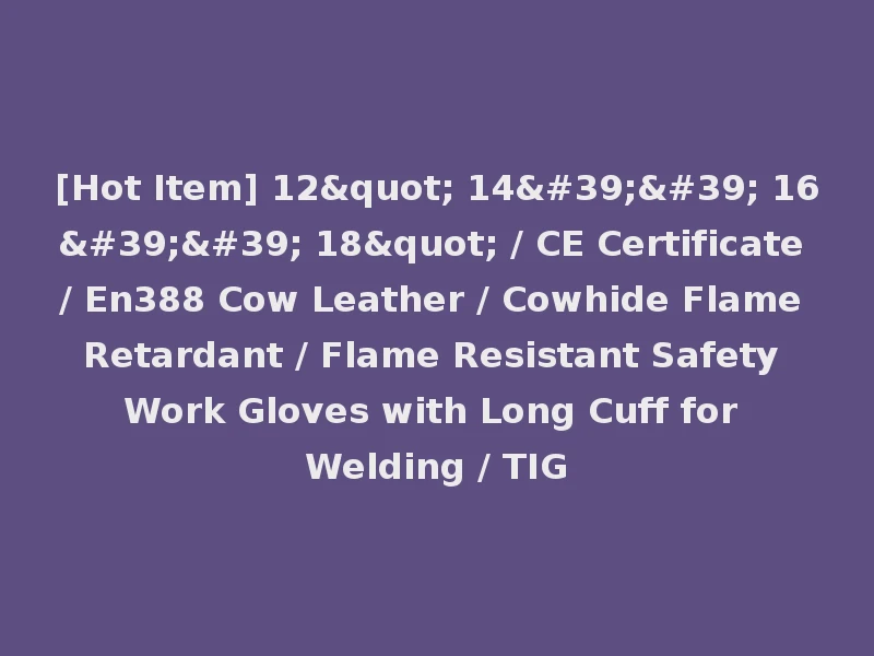 [Hot Item] 12" 14'' 16'' 18" / CE Certificate / En388 Cow Leather / Cowhide Flame Retardant / Flame Resistant Safety Work Gloves with Long Cuff for Welding / TIG