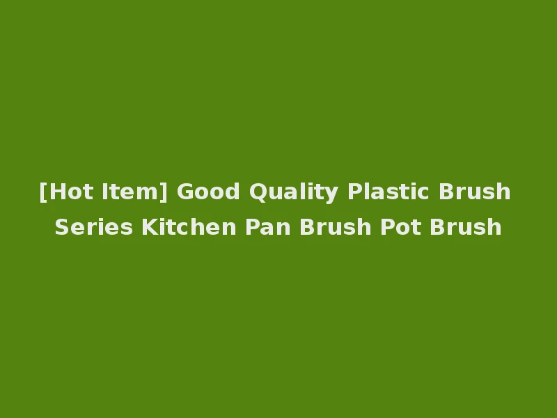 [Hot Item] Good Quality Plastic Brush Series Kitchen Pan Brush Pot Brush