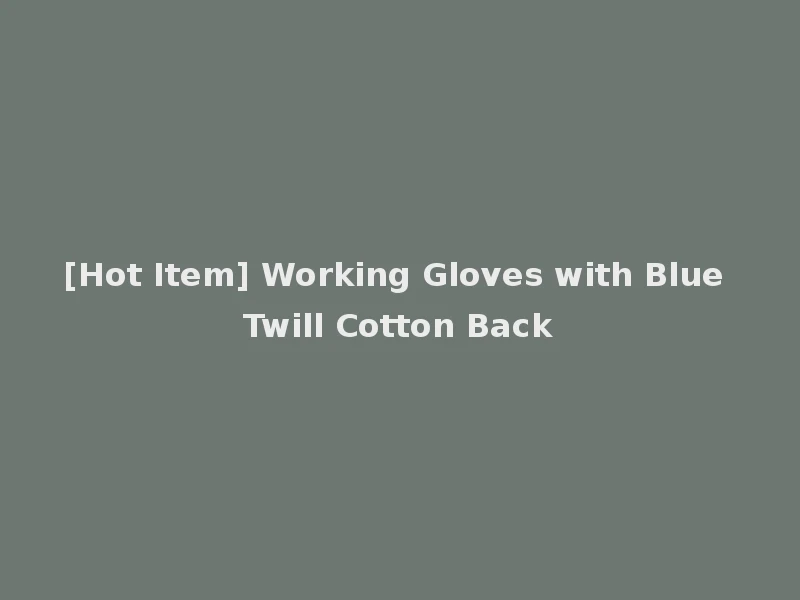 [Hot Item] Working Gloves with Blue Twill Cotton Back
