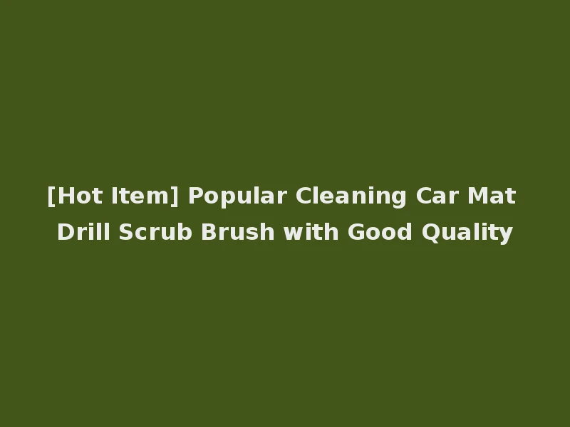 [Hot Item] Popular Cleaning Car Mat Drill Scrub Brush with Good Quality