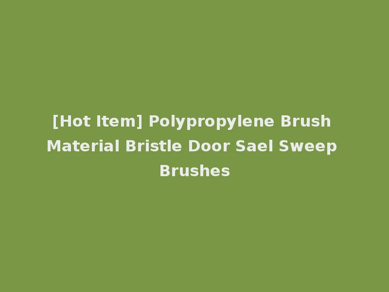 [Hot Item] Polypropylene Brush Material Bristle Door Sael Sweep Brushes
