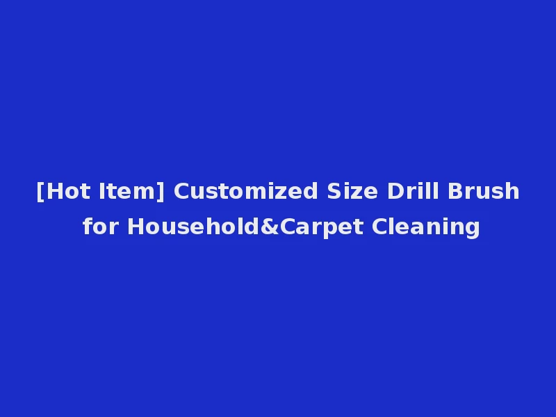 [Hot Item] Customized Size Drill Brush for Household&Carpet Cleaning