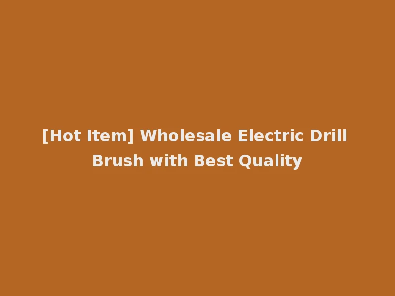[Hot Item] Wholesale Electric Drill Brush with Best Quality