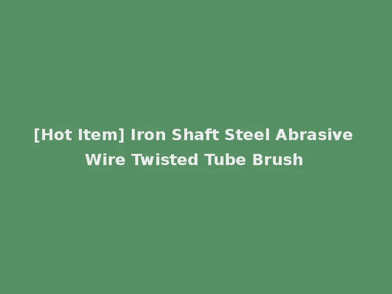 [Hot Item] Iron Shaft Steel Abrasive Wire Twisted Tube Brush