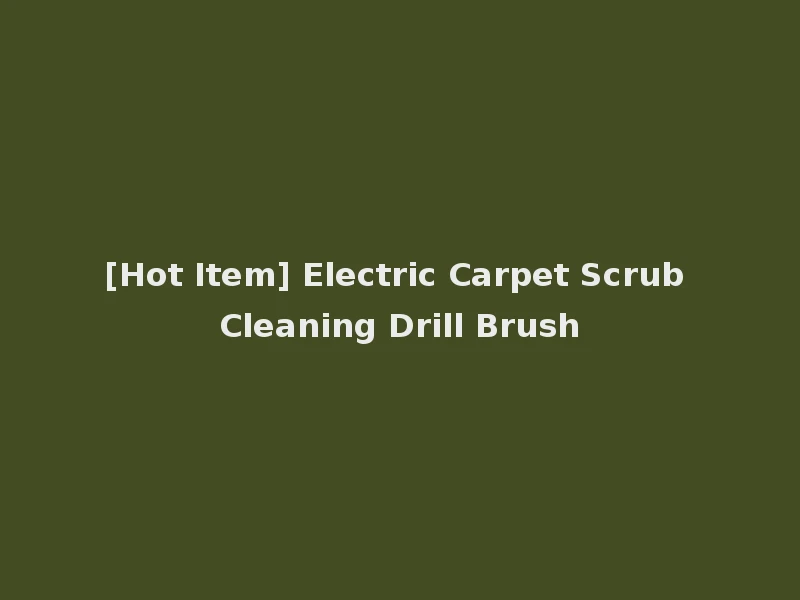 [Hot Item] Electric Carpet Scrub Cleaning Drill Brush