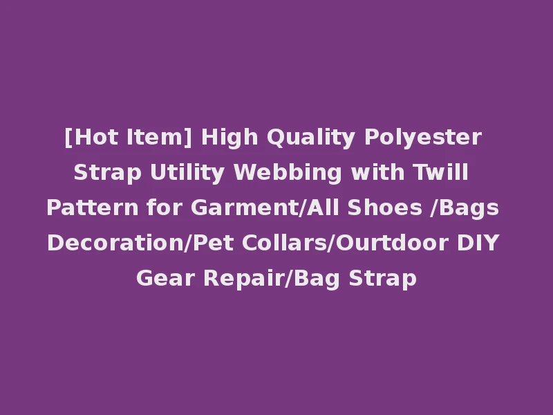 [Hot Item] High Quality Polyester Strap Utility Webbing with Twill Pattern for Garment/All Shoes /Bags Decoration/Pet Collars/Ourtdoor DIY Gear Repair/Bag Strap