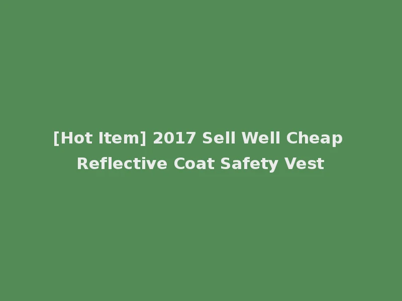 [Hot Item] 2017 Sell Well Cheap Reflective Coat Safety Vest