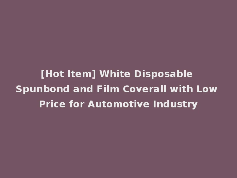 [Hot Item] White Disposable Spunbond and Film Coverall with Low Price for Automotive Industry