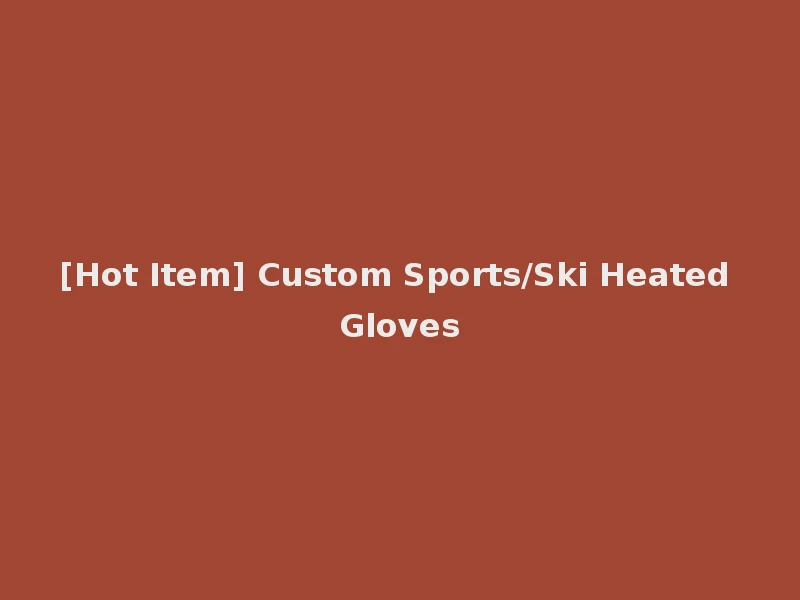 [Hot Item] Custom Sports/Ski Heated Gloves
