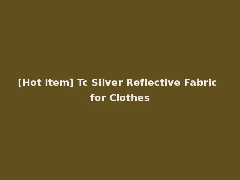 [Hot Item] Tc Silver Reflective Fabric for Clothes