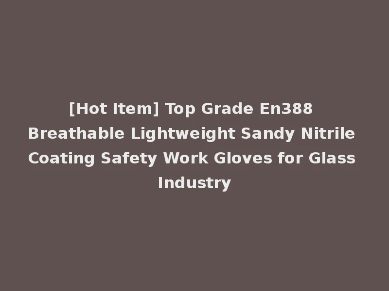 [Hot Item] Top Grade En388 Breathable Lightweight Sandy Nitrile Coating Safety Work Gloves for Glass Industry