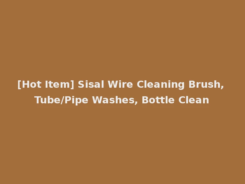 [Hot Item] Sisal Wire Cleaning Brush, Tube/Pipe Washes, Bottle Clean