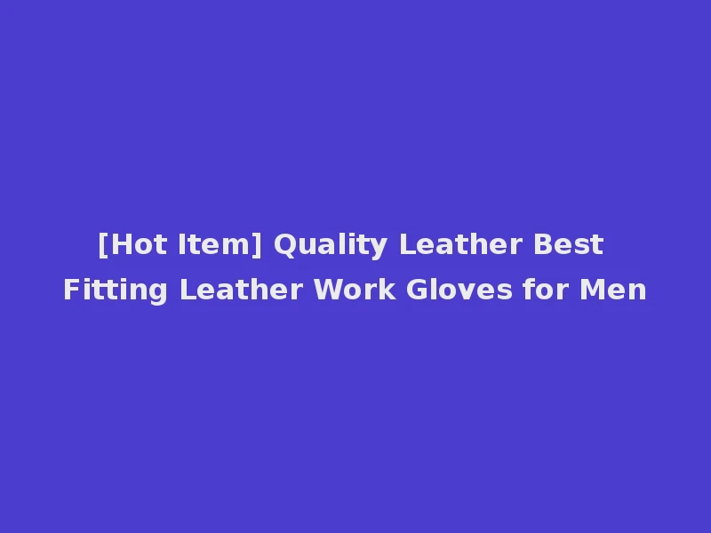[Hot Item] Quality Leather Best Fitting Leather Work Gloves for Men