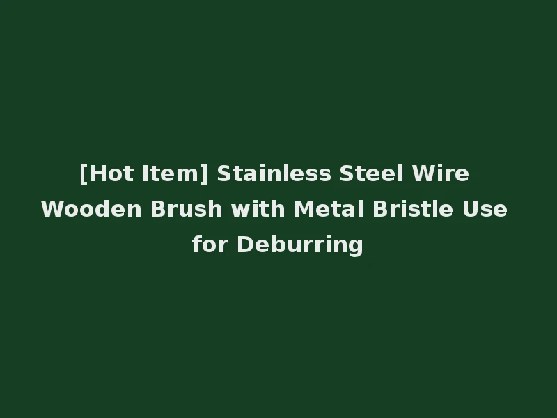 [Hot Item] Stainless Steel Wire Wooden Brush with Metal Bristle Use for Deburring