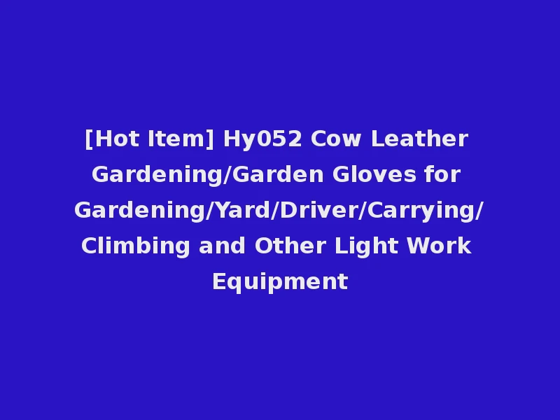 [Hot Item] Hy052 Cow Leather Gardening/Garden Gloves for Gardening/Yard/Driver/Carrying/Climbing and Other Light Work Equipment