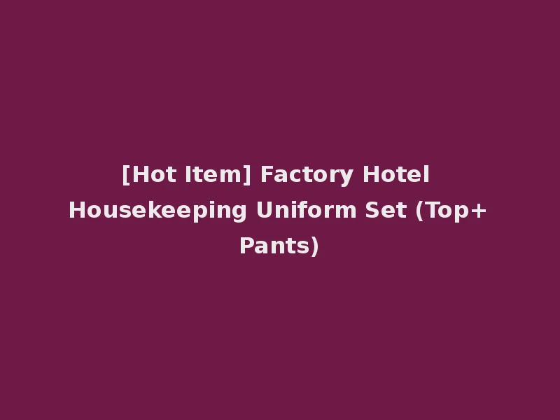 [Hot Item] Factory Hotel Housekeeping Uniform Set (Top+Pants)