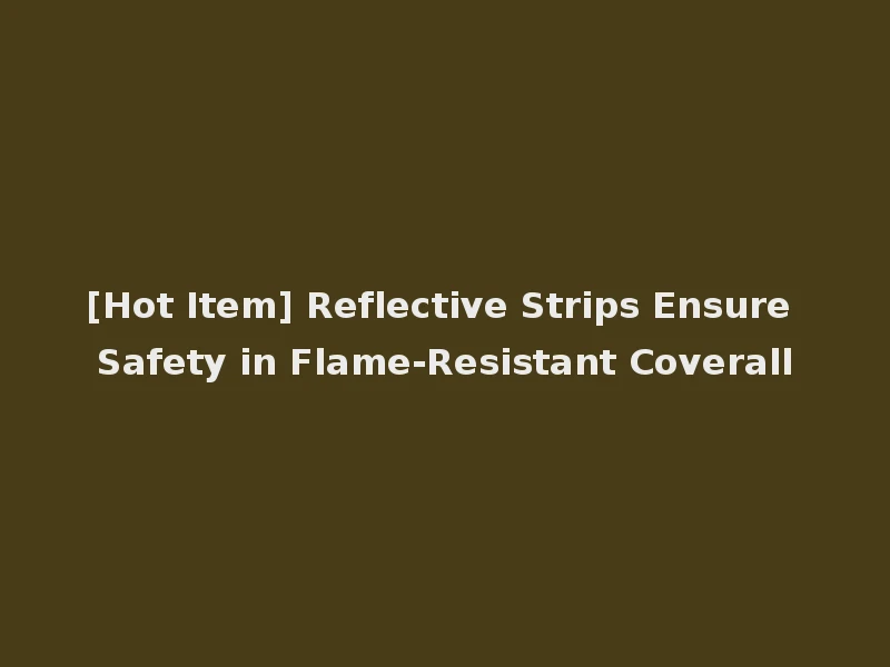 [Hot Item] Reflective Strips Ensure Safety in Flame-Resistant Coverall