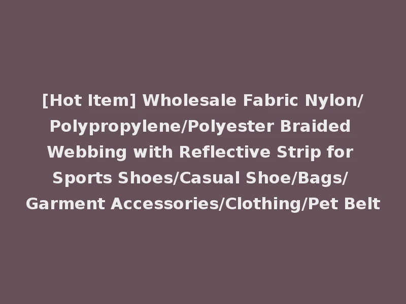 [Hot Item] Wholesale Fabric Nylon/Polypropylene/Polyester Braided Webbing with Reflective Strip for Sports Shoes/Casual Shoe/Bags/ Garment Accessories/Clothing/Pet Belt