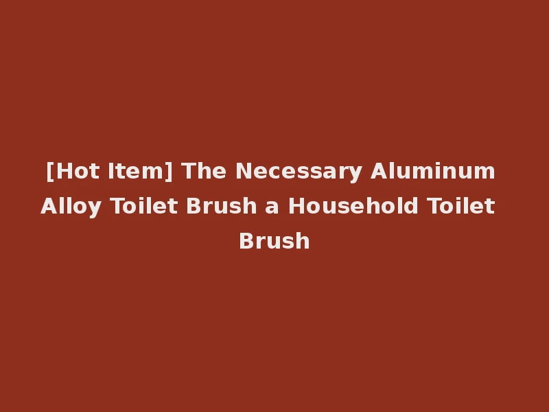 [Hot Item] The Necessary Aluminum Alloy Toilet Brush a Household Toilet Brush