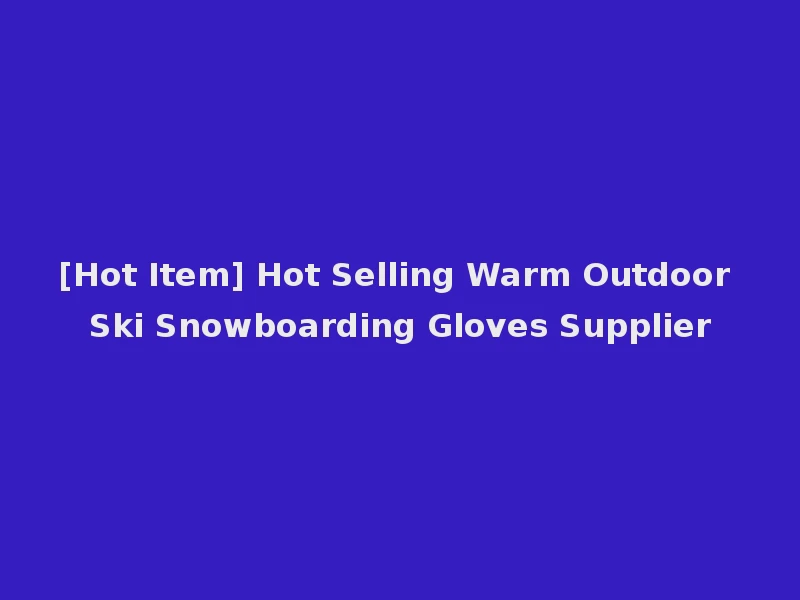 [Hot Item] Hot Selling Warm Outdoor Ski Snowboarding Gloves Supplier