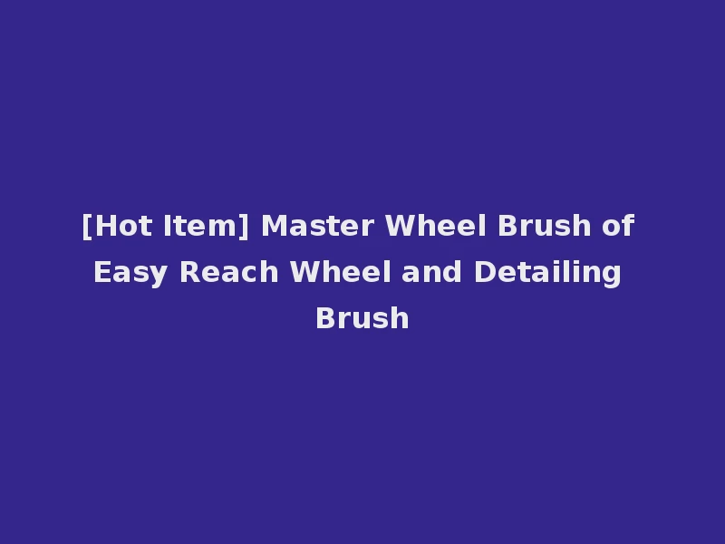 [Hot Item] Master Wheel Brush of Easy Reach Wheel and Detailing Brush