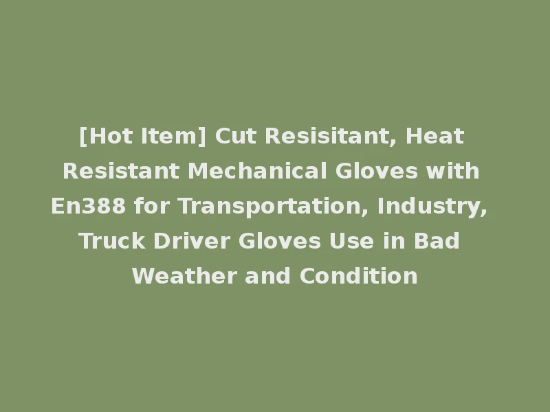 [Hot Item] Cut Resisitant, Heat Resistant Mechanical Gloves with En388 for Transportation, Industry, Truck Driver Gloves Use in Bad Weather and Condition