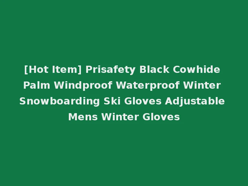 [Hot Item] Prisafety Black Cowhide Palm Windproof Waterproof Winter Snowboarding Ski Gloves Adjustable Mens Winter Gloves