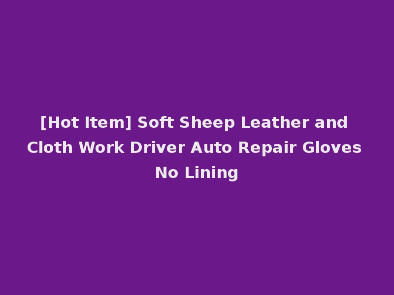 [Hot Item] Soft Sheep Leather and Cloth Work Driver Auto Repair Gloves No Lining