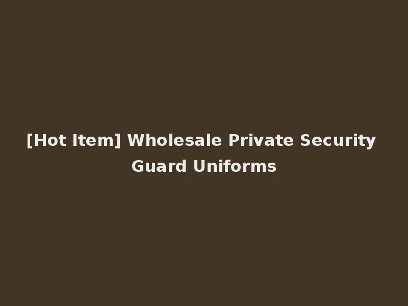 [Hot Item] Wholesale Private Security Guard Uniforms