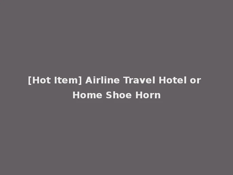[Hot Item] Airline Travel Hotel or Home Shoe Horn