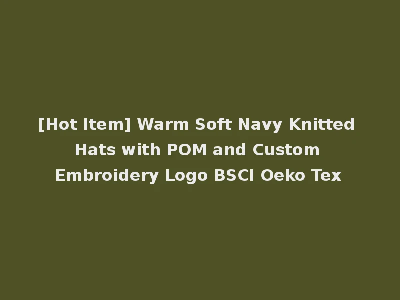 [Hot Item] Warm Soft Navy Knitted Hats with POM and Custom Embroidery Logo BSCI Oeko Tex