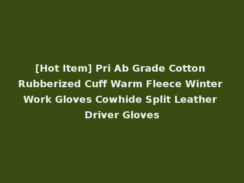 [Hot Item] Pri Ab Grade Cotton Rubberized Cuff Warm Fleece Winter Work Gloves Cowhide Split Leather Driver Gloves
