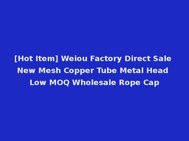 [Hot Item] Weiou Factory Direct Sale New Mesh Copper Tube Metal Head Low MOQ Wholesale Rope Cap