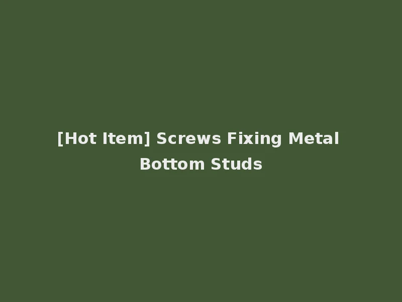 [Hot Item] Screws Fixing Metal Bottom Studs