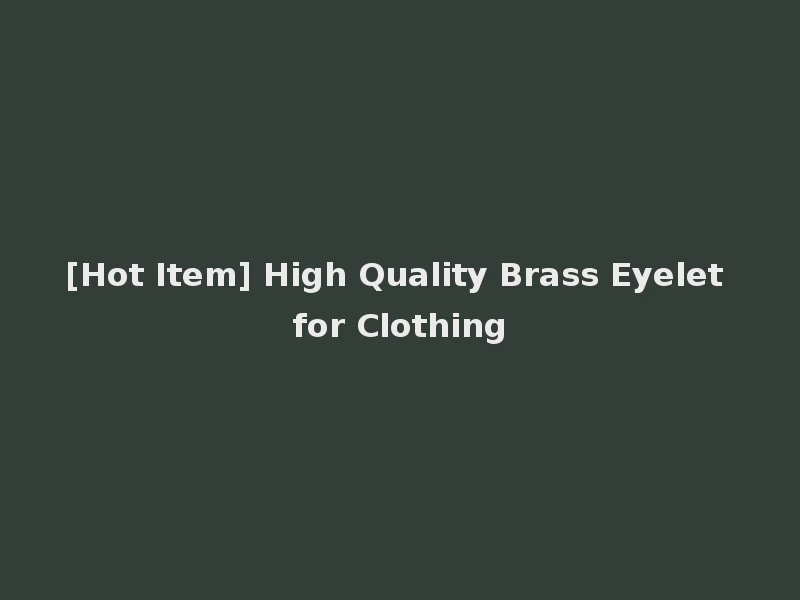 [Hot Item] High Quality Brass Eyelet for Clothing