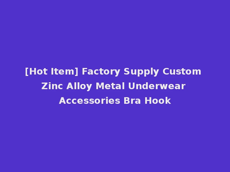 [Hot Item] Factory Supply Custom Zinc Alloy Metal Underwear Accessories Bra Hook