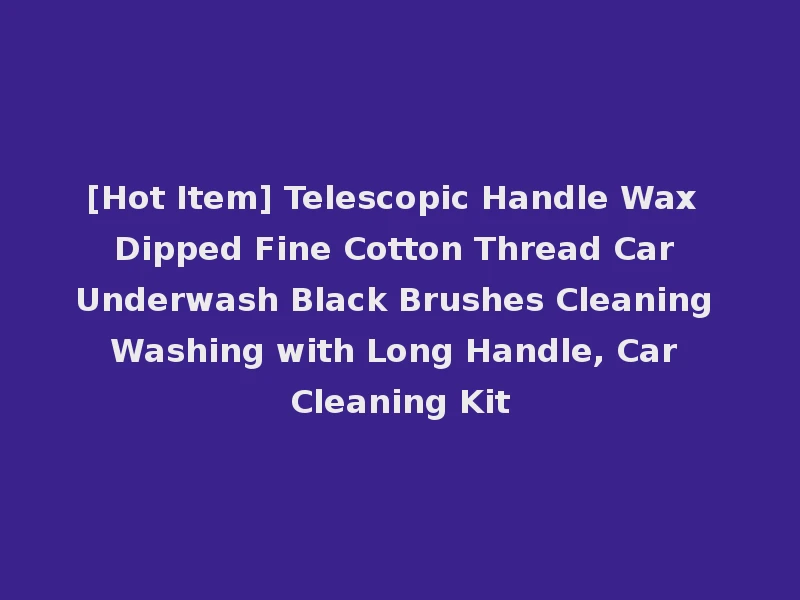 [Hot Item] Telescopic Handle Wax Dipped Fine Cotton Thread Car Underwash Black Brushes Cleaning Washing with Long Handle, Car Cleaning Kit