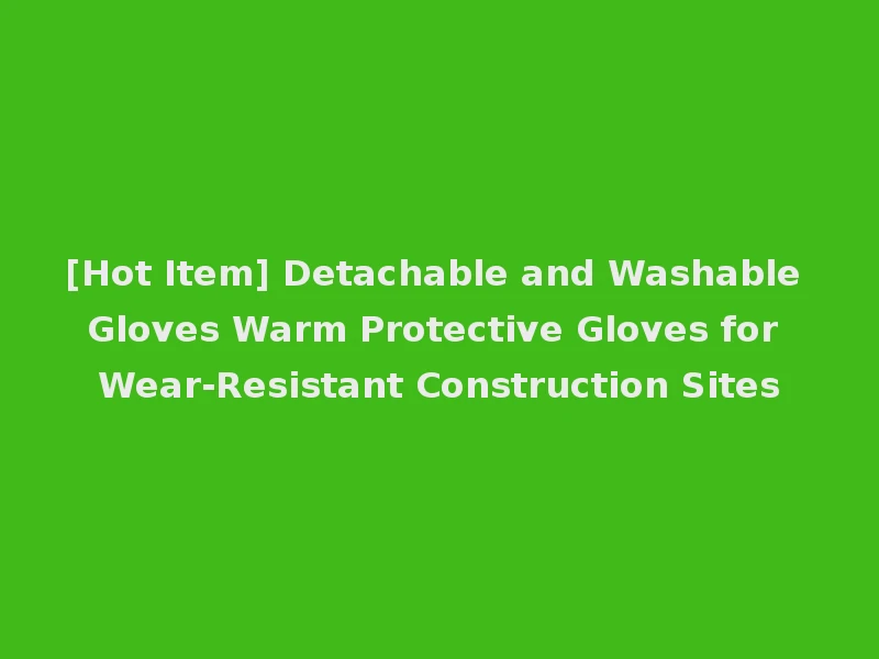 [Hot Item] Detachable and Washable Gloves Warm Protective Gloves for Wear-Resistant Construction Sites