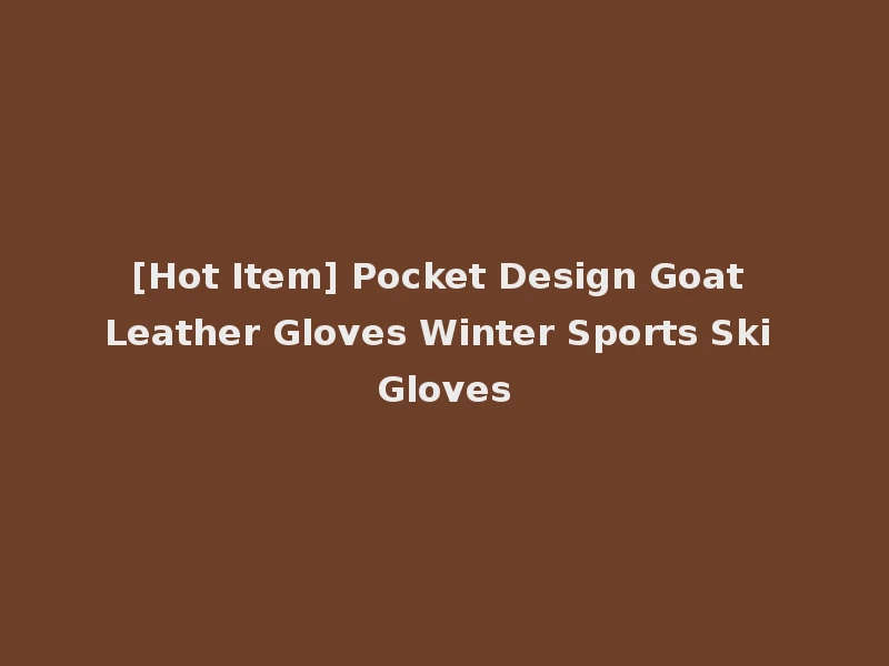 [Hot Item] Pocket Design Goat Leather Gloves Winter Sports Ski Gloves