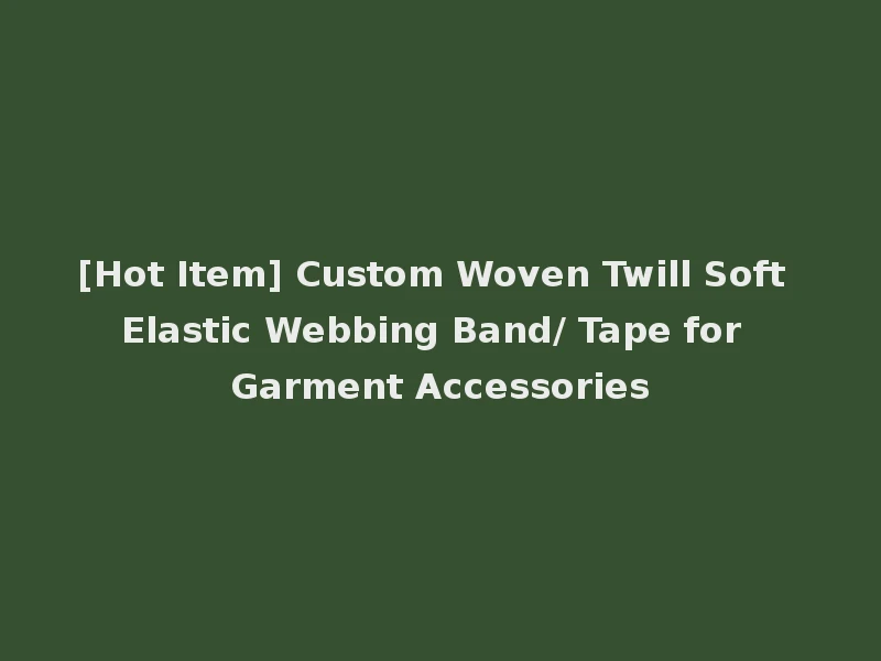 [Hot Item] Custom Woven Twill Soft Elastic Webbing Band/ Tape for Garment Accessories