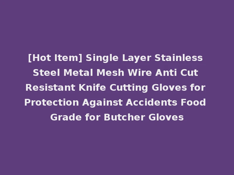 [Hot Item] Single Layer Stainless Steel Metal Mesh Wire Anti Cut Resistant Knife Cutting Gloves for Protection Against Accidents Food Grade for Butcher Gloves